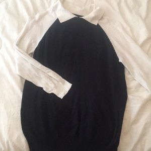 navy and white sweater